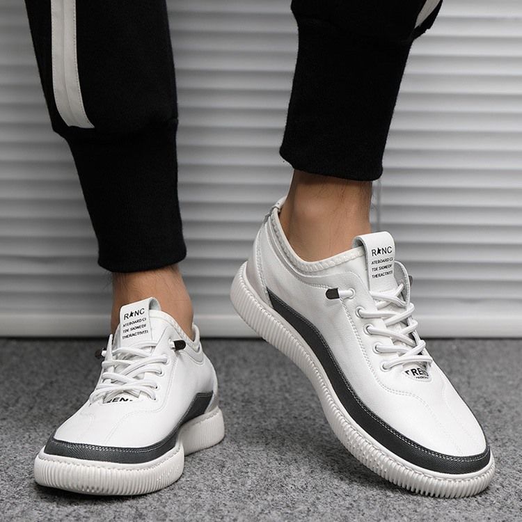 Pu Slip-On Round Toe Herr Skate Skor