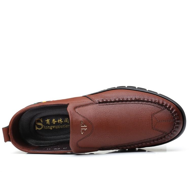 Pu Slip-On Rund Tå För Män Bekväma Skor