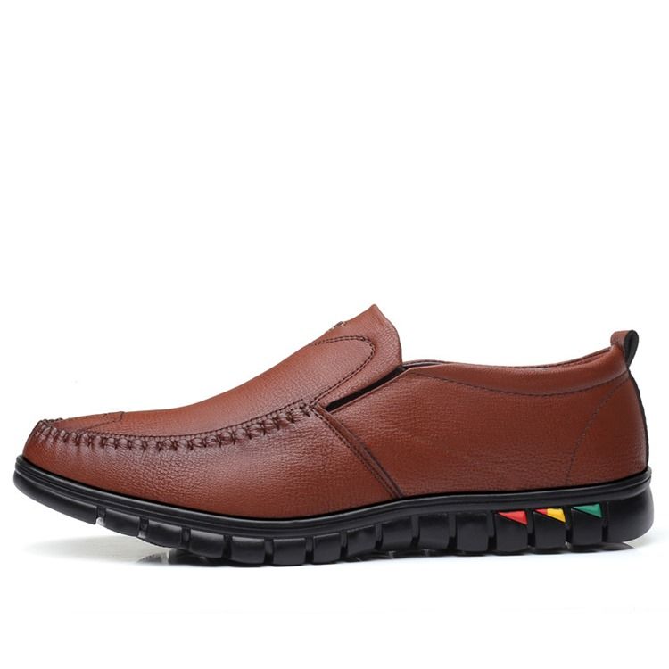 Pu Slip-On Rund Tå För Män Bekväma Skor
