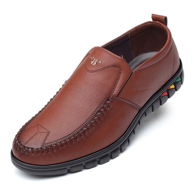 Pu Slip-On Rund Tå För Män Bekväma Skor