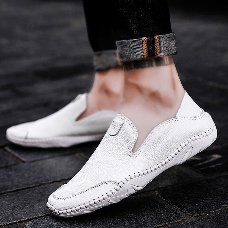 Pu Slip-On Rund Toe Bekväma Loafers För Män