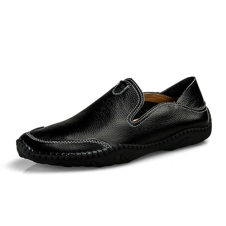 Pu Slip-On Rund Toe Bekväma Loafers För Män