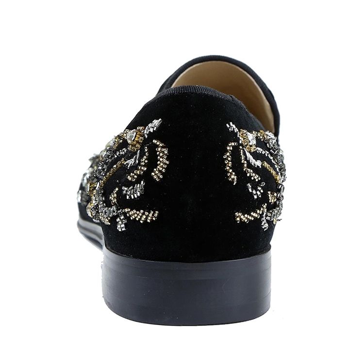 Rhinestone Rund Toe Slip-On Mäns Fritidsskor