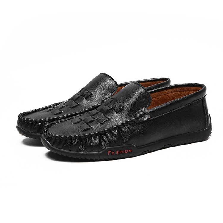 Vanliga Slip-On Rund Tå Slip-On Mäns Fritidsskor