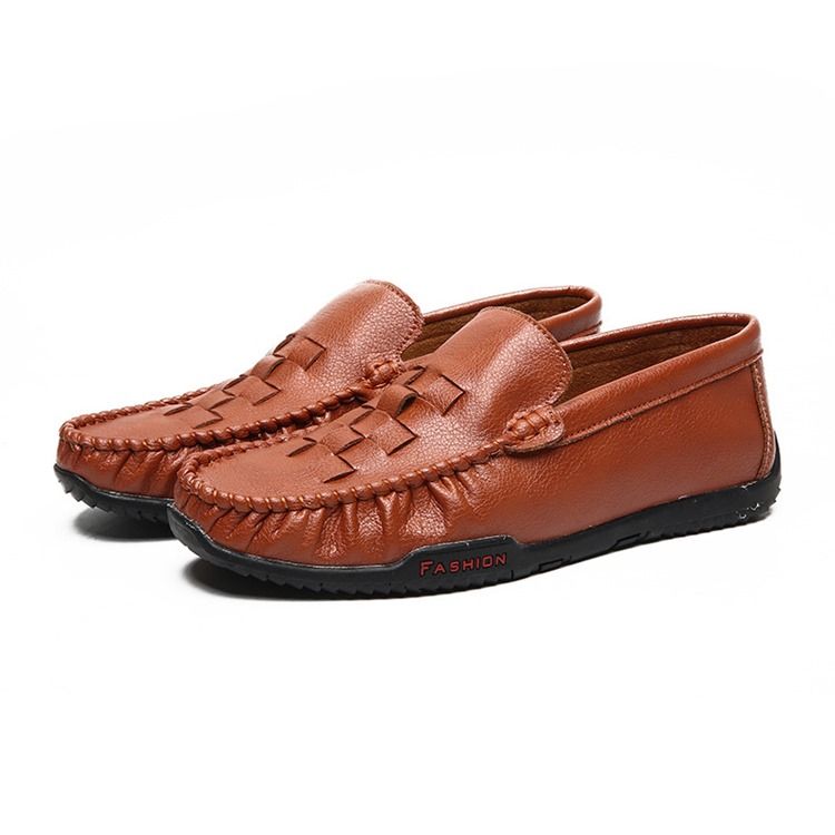 Vanliga Slip-On Rund Tå Slip-On Mäns Fritidsskor