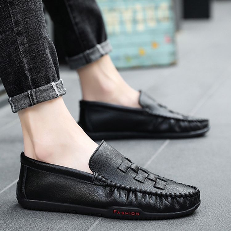 Vanliga Slip-On Rund Tå Slip-On Mäns Fritidsskor