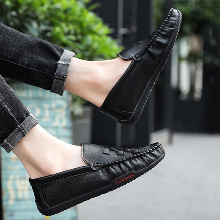 Vanliga Slip-On Rund Tå Slip-On Mäns Fritidsskor