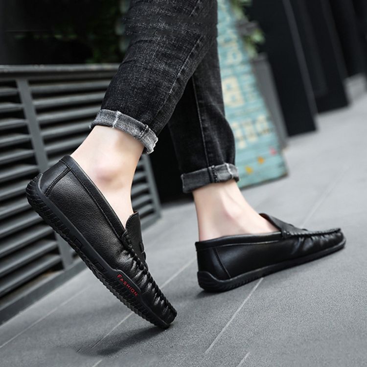 Vanliga Slip-On Rund Tå Slip-On Mäns Fritidsskor