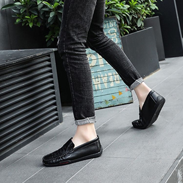Vanliga Slip-On Rund Tå Slip-On Mäns Fritidsskor