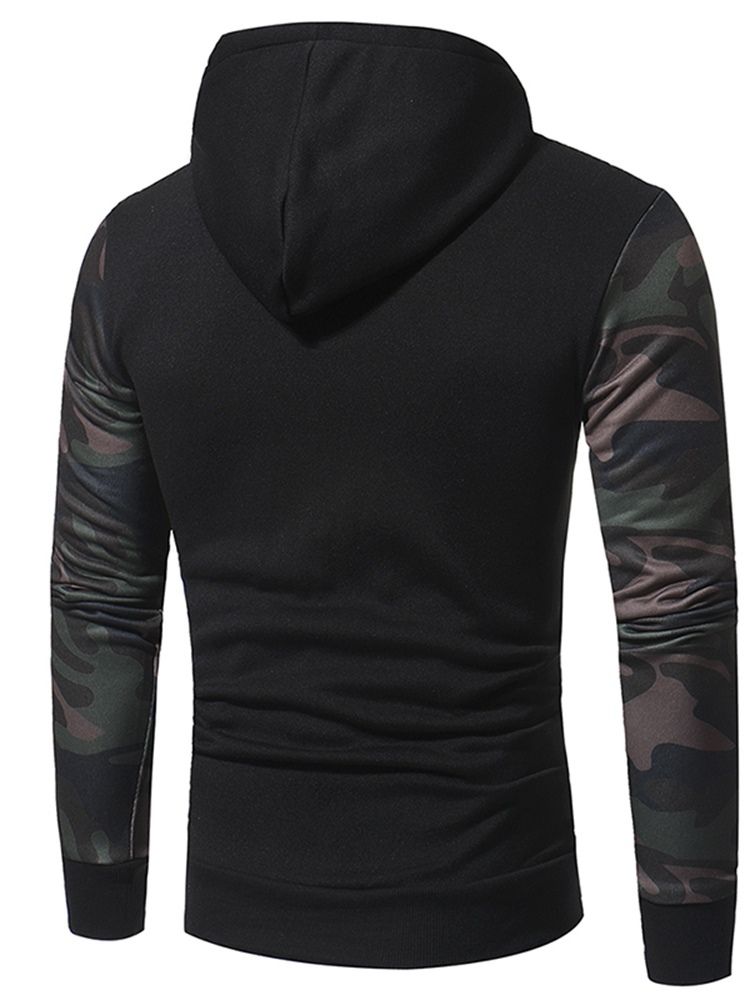 Camouflage Pullover Pocket Pullover Vinterhuvtröjor