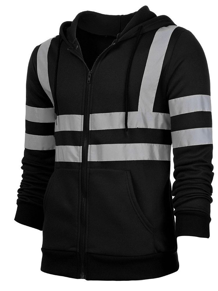 Cardigan Color Block Print European Fall Hoodies