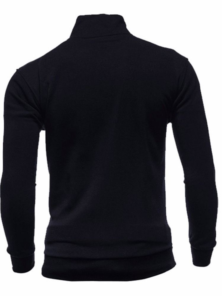 Cardigan Vanlig Casual Zipper Huvtröjor För Herr