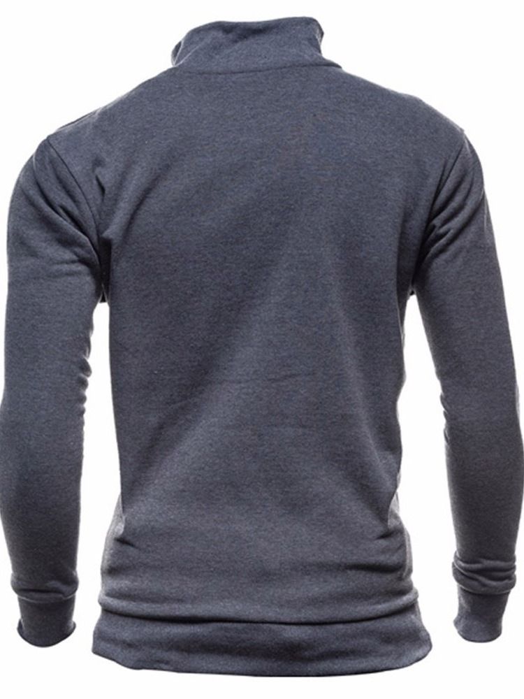 Cardigan Vanlig Casual Zipper Huvtröjor För Herr