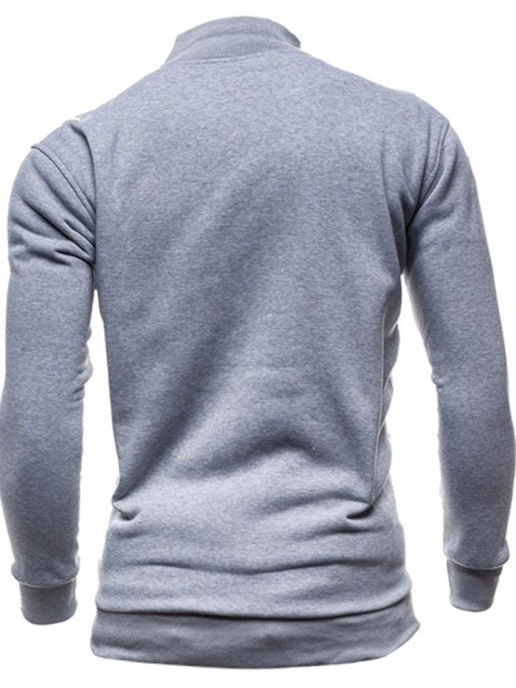 Cardigan Vanlig Casual Zipper Huvtröjor För Herr