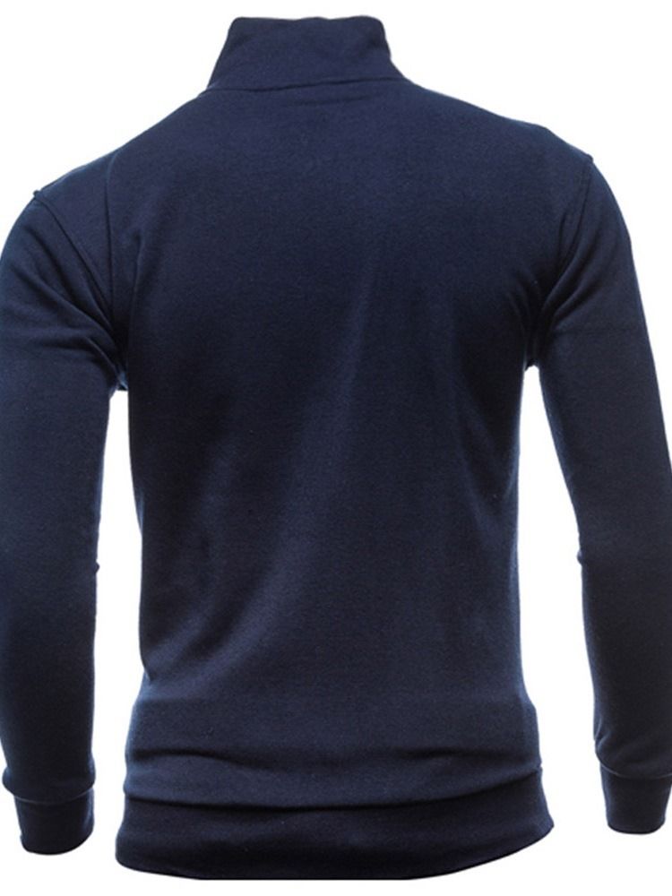 Cardigan Vanlig Casual Zipper Huvtröjor För Herr