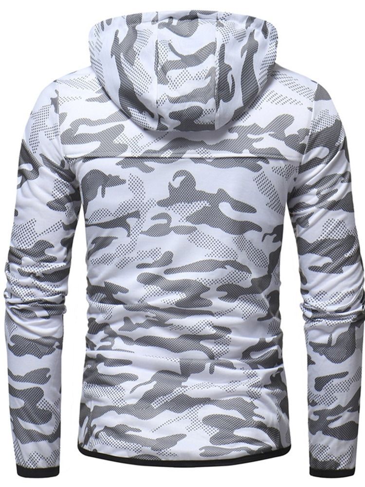 Dragsko Camouflage Cardigan Slim Huvtröjor Med Luva