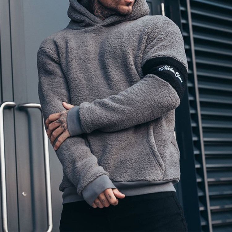 Patchwork Fleece Pullover Vinter England Hoodies