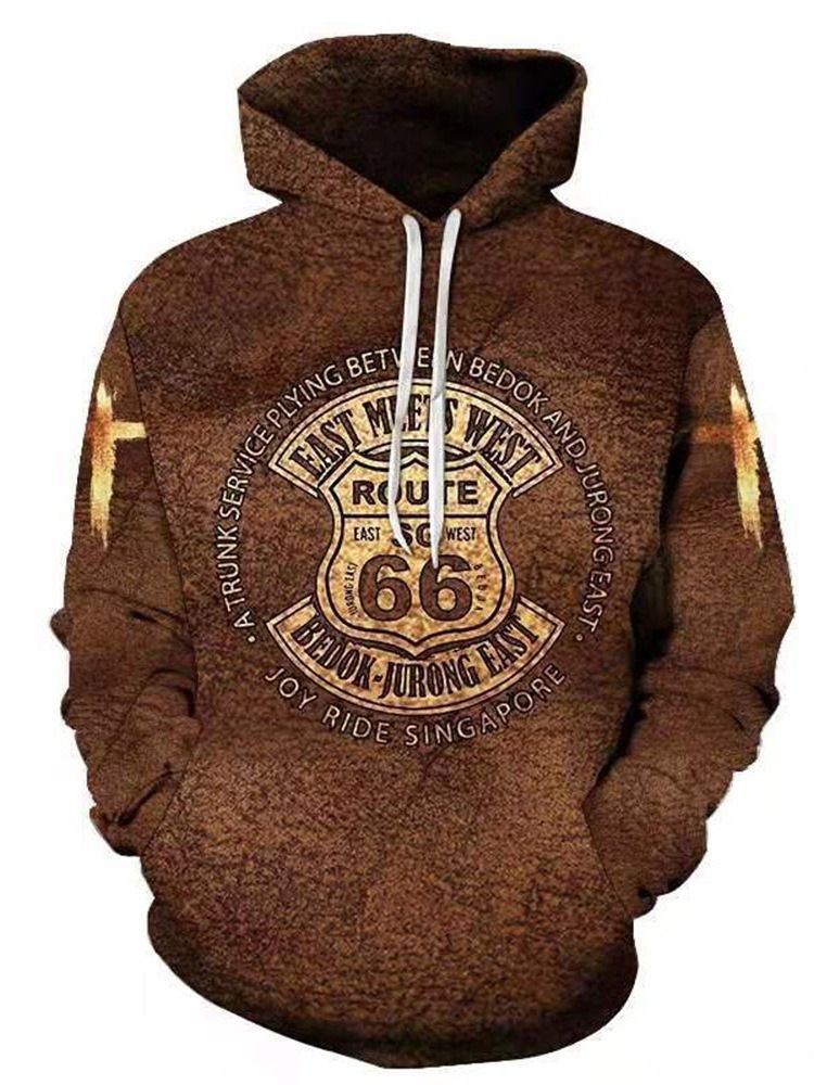 Pocket Color Block Pullover Mode Lösa Hoodies