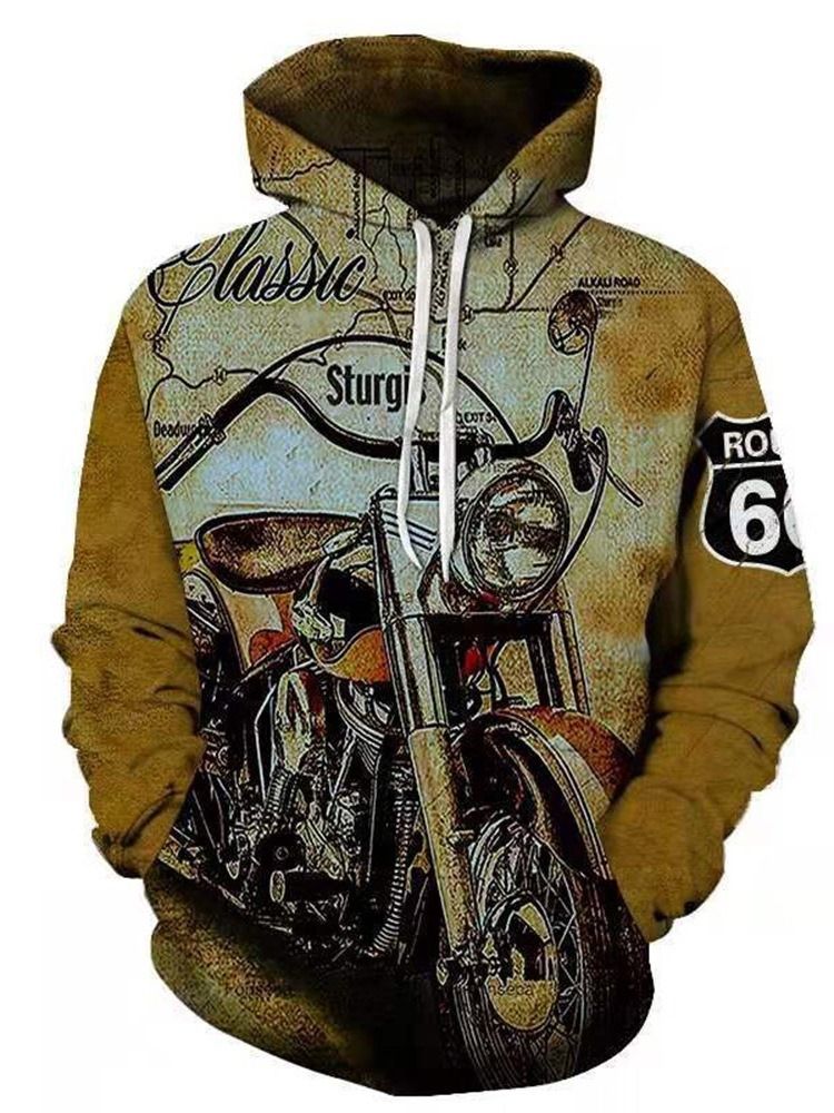 Pocket Color Block Pullover Mode Lösa Hoodies