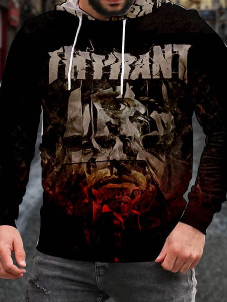 Print Pullover Fall European Casual Hoodies