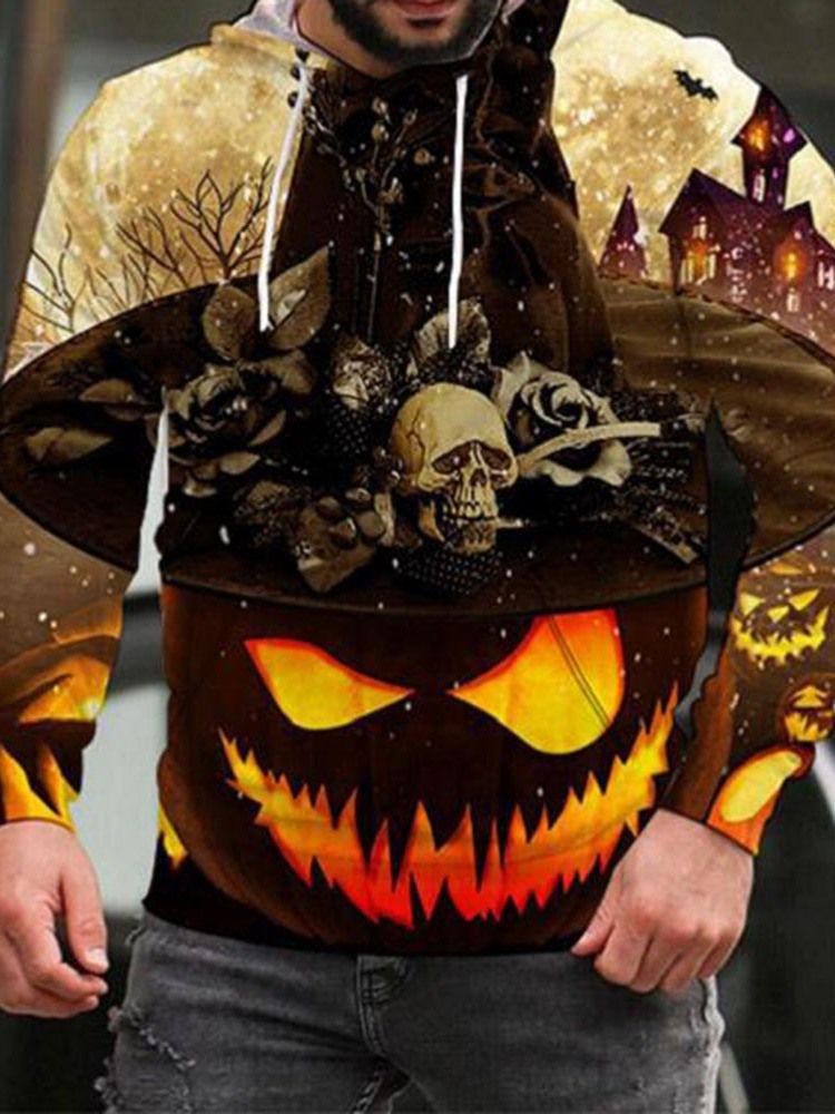 Print Pullover Hood Pullover Casual Hoodies