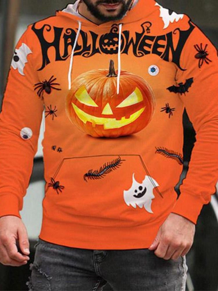 Print Pullover Hood Pullover Casual Hoodies