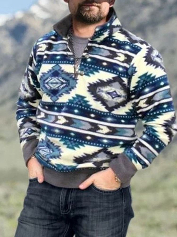 Pullover Color Block Button Mode Pullover Hoodies
