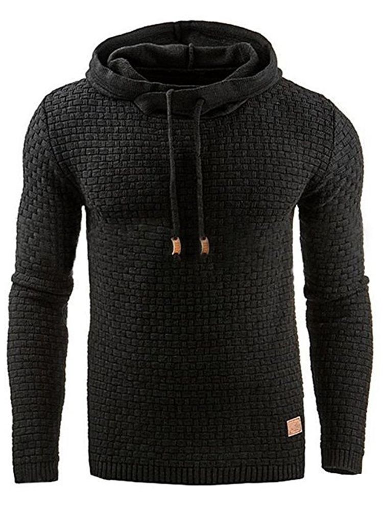 Pullover Enfärgade Vårhuvtröjor För Herr