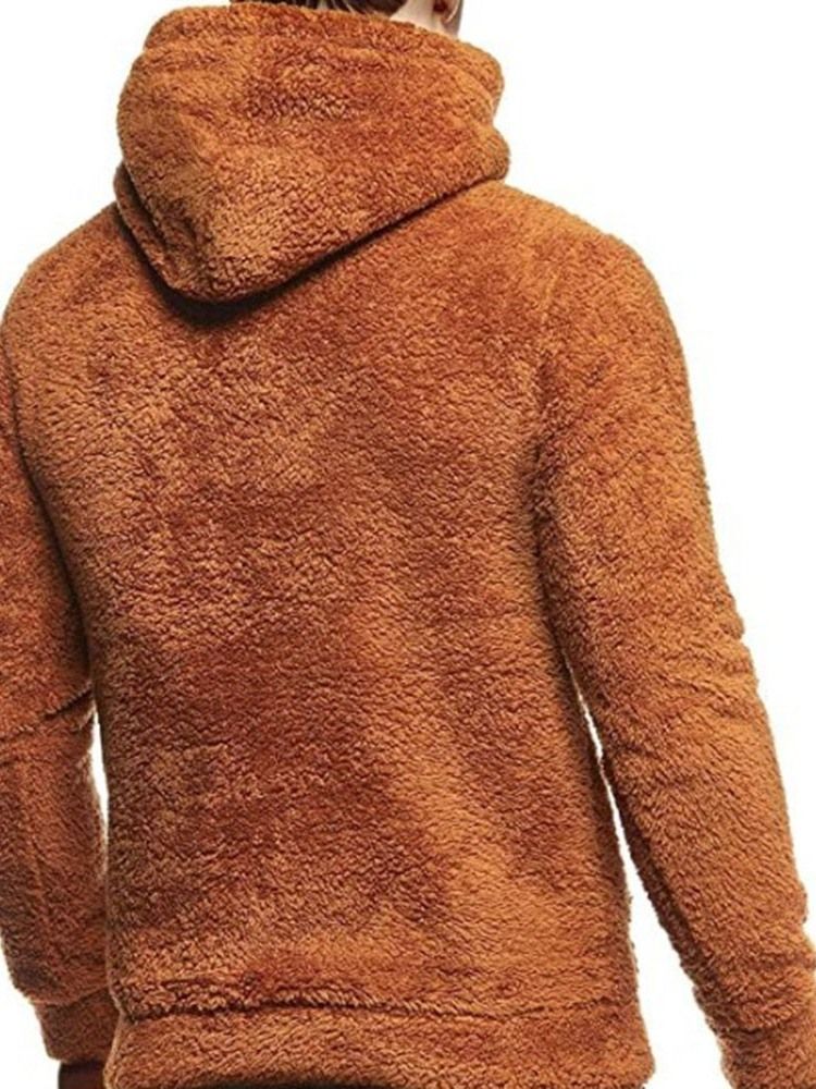 Pullover Plain Pocket Pullover Slim Hoodies