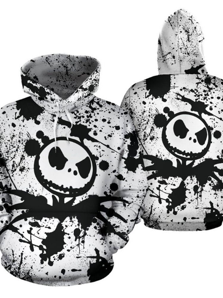 Pullover Skull Print Spring Casual Hoodies