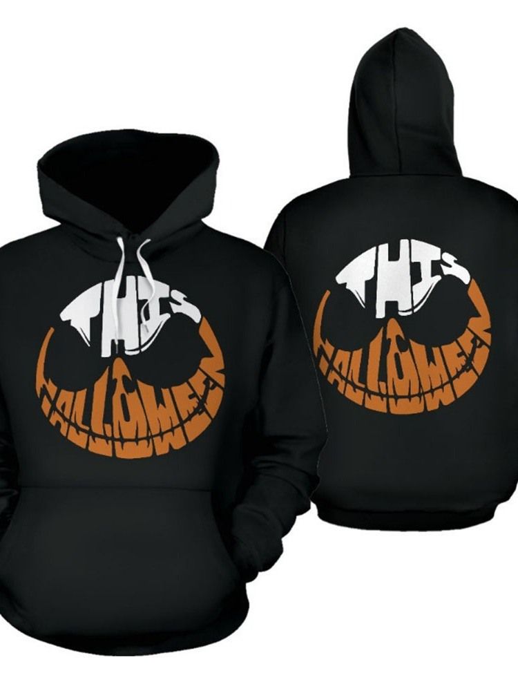 Pullover Skull Print Spring Casual Hoodies