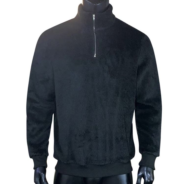 Pullover Vanlig Dragkedja Casual Lösa Hoodies