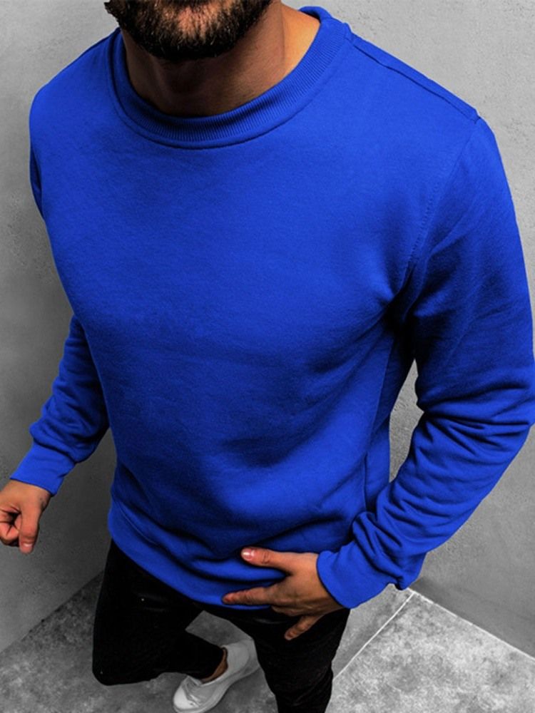 Pullover Vanlig Höst Huvtröjor För Män
