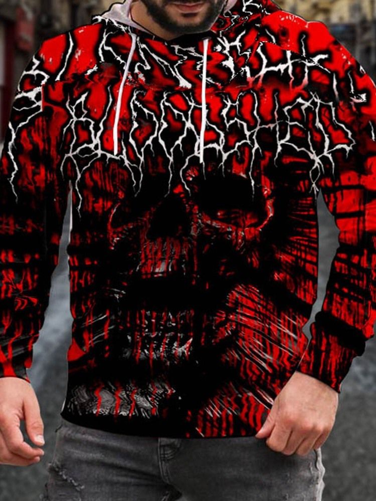 Tryck Pullover Vår Casual Hoodies