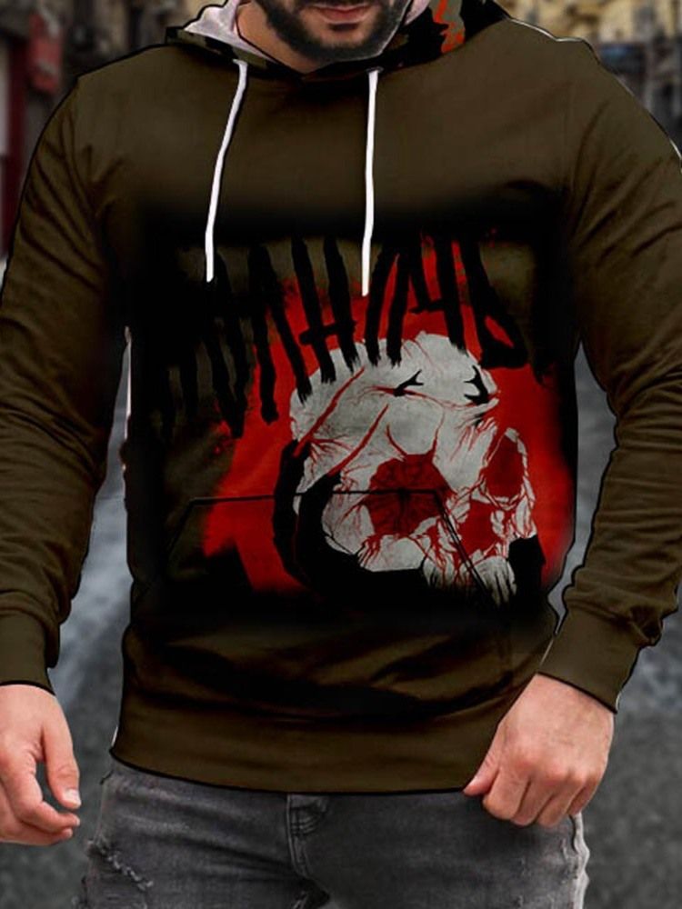 Tryck Pullover Vår Casual Hoodies