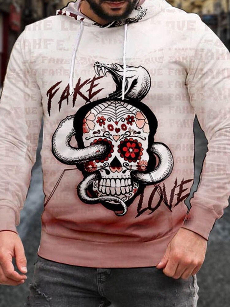 Tryck Pullover Vår Casual Hoodies