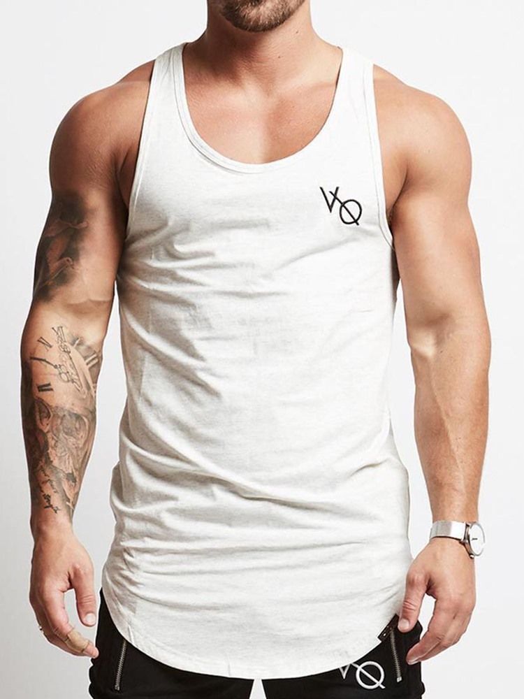 Ärmlös Tröja För Herrtryck Gym Sports Tank Tops