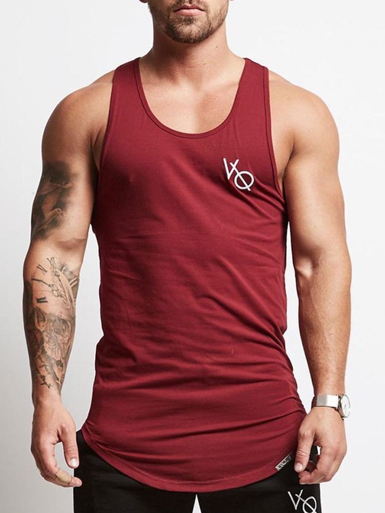 Ärmlös Tröja För Herrtryck Gym Sports Tank Tops