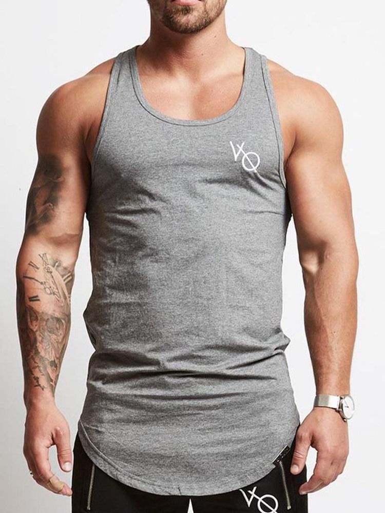 Ärmlös Tröja För Herrtryck Gym Sports Tank Tops