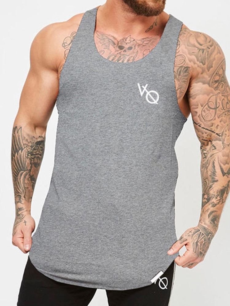 Ärmlös Tröja För Herrtryck Gym Sports Tank Tops