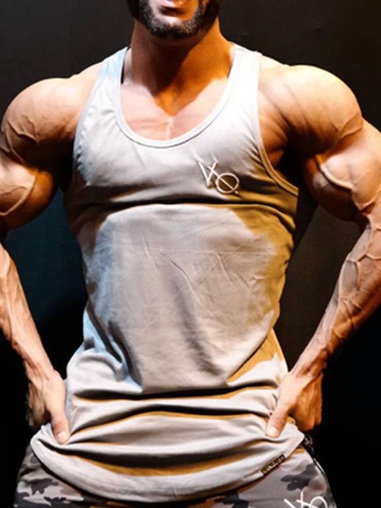 Ärmlös Tröja För Herrtryck Gym Sports Tank Tops