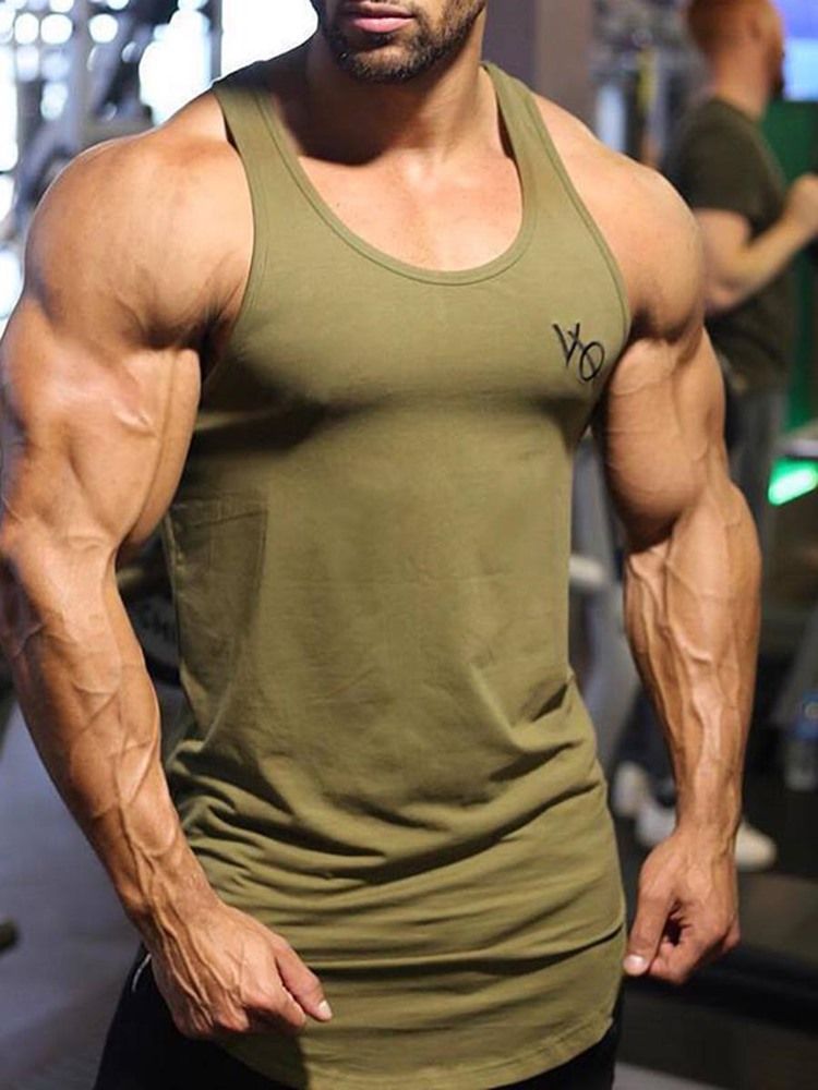 Ärmlös Tröja För Herrtryck Gym Sports Tank Tops