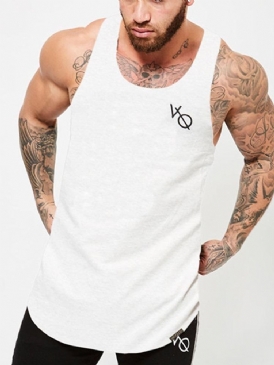 Ärmlös Tröja För Herrtryck Gym Sports Tank Tops
