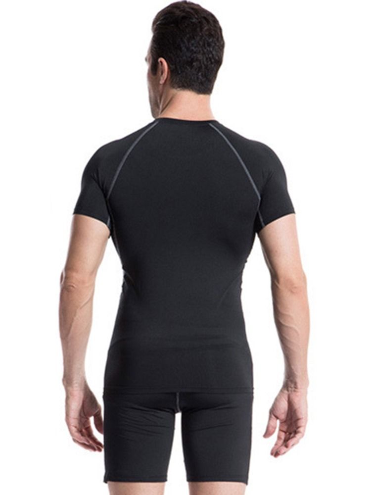 Anti-Svett Polyester Kortärmad Sportöverdelar För Män