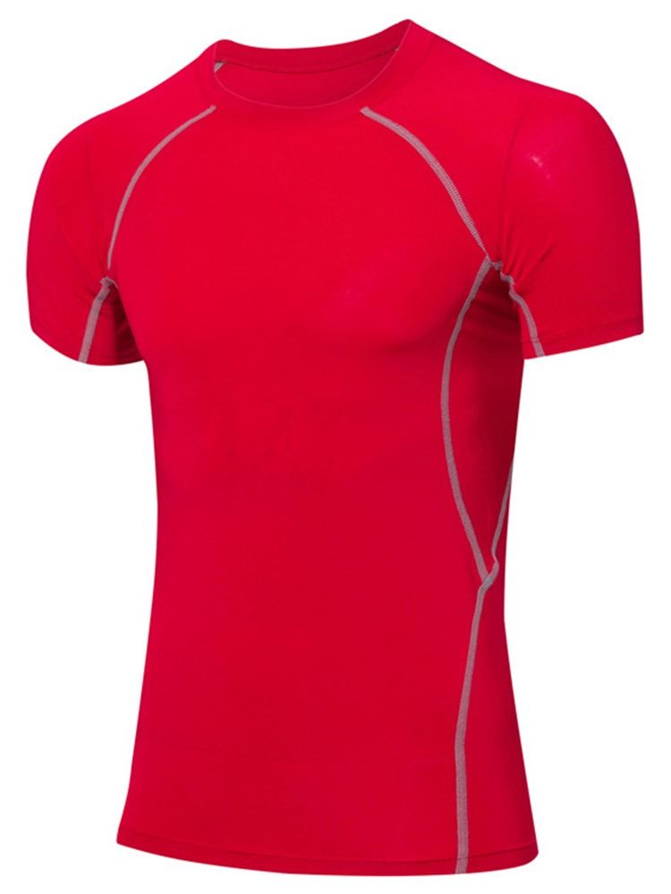 Anti-Svett Polyester Kortärmad Sportöverdelar För Män