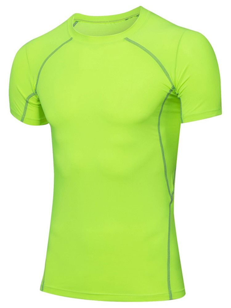 Anti-Svett Polyester Kortärmad Sportöverdelar För Män
