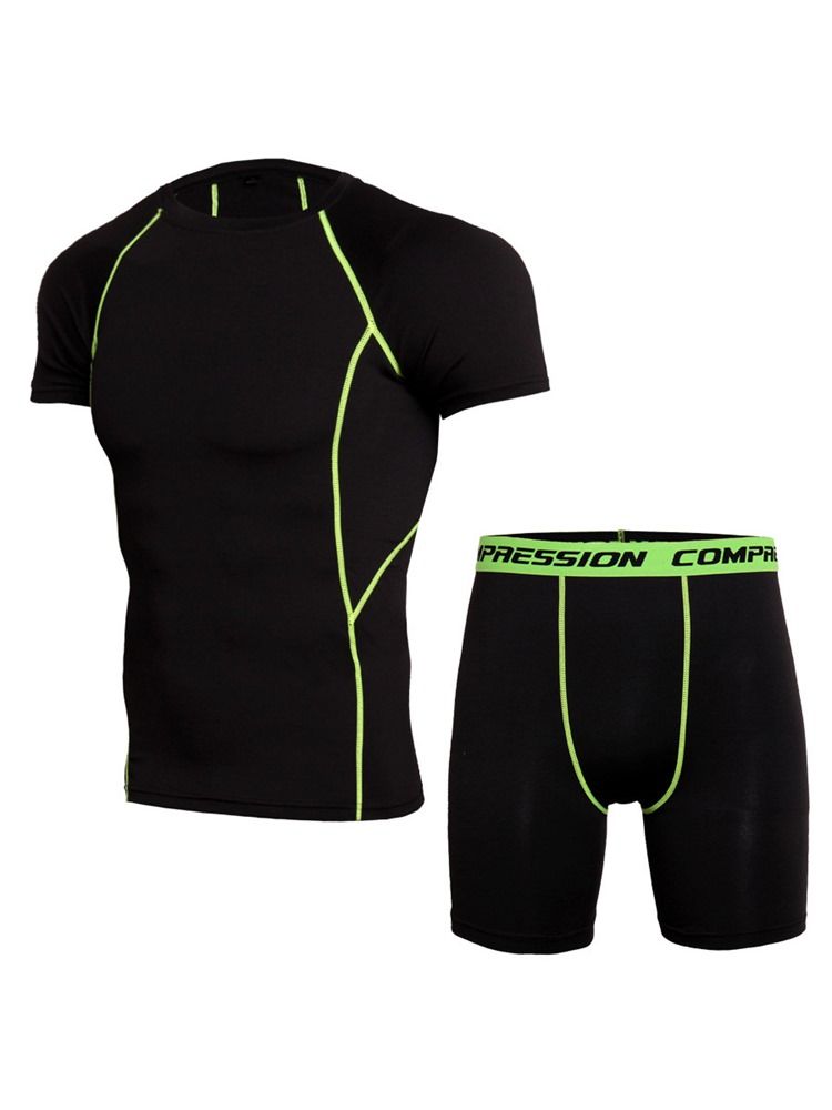 Anti-Svettshorts För Herrtryckt Tröja Sportset