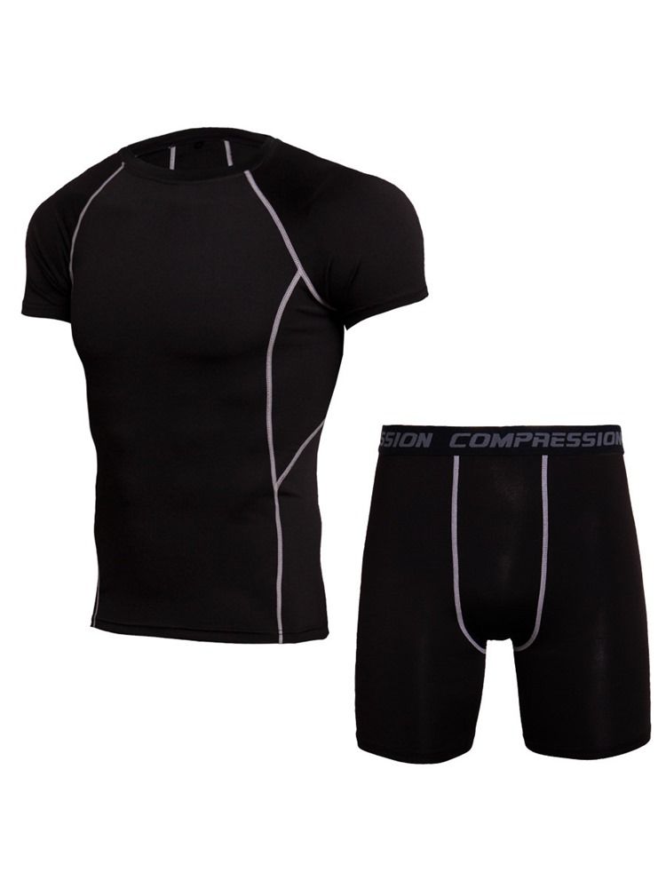 Anti-Svettshorts För Herrtryckt Tröja Sportset
