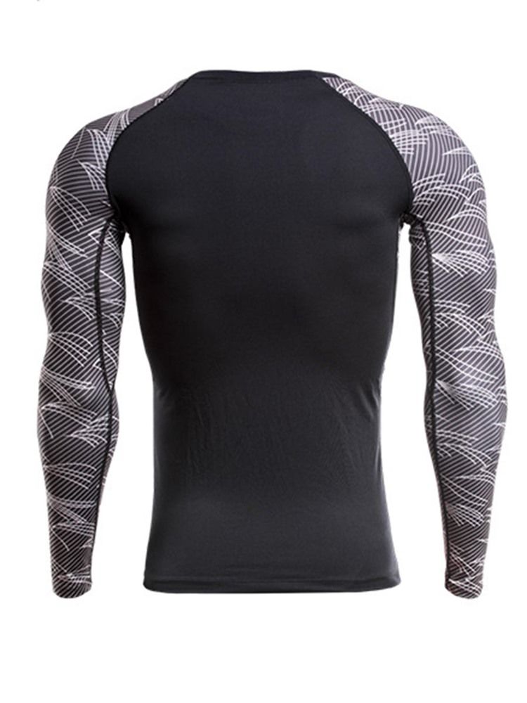 Color Block Pullover Långärmad Quick Dry Gym Sport Toppar