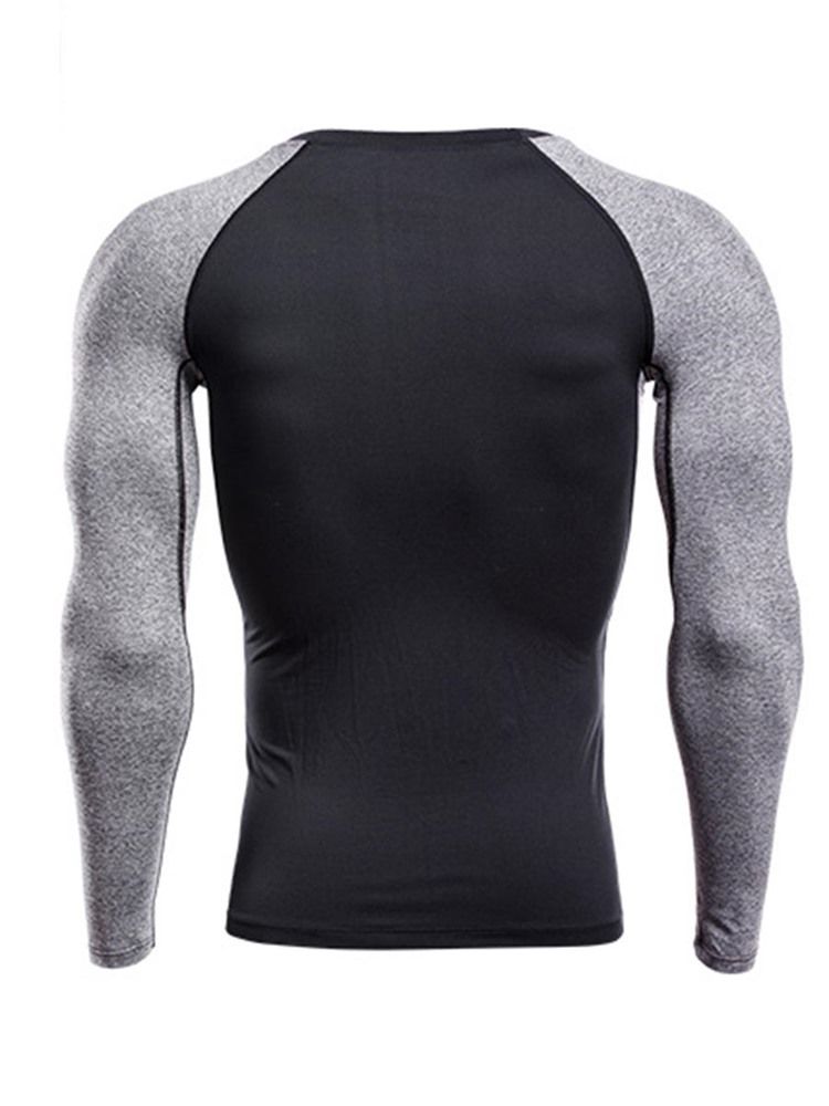 Color Block Pullover Långärmad Quick Dry Gym Sport Toppar